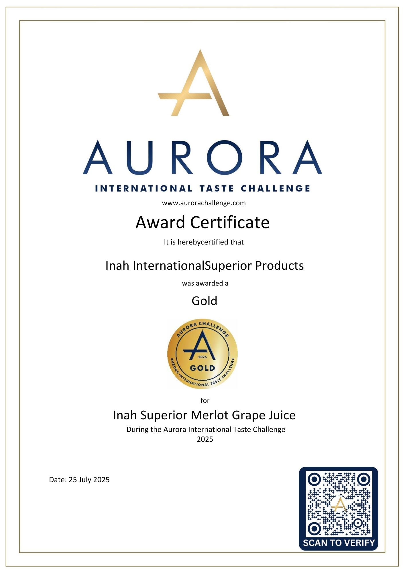 Inah Merlot Superior Grape Juice