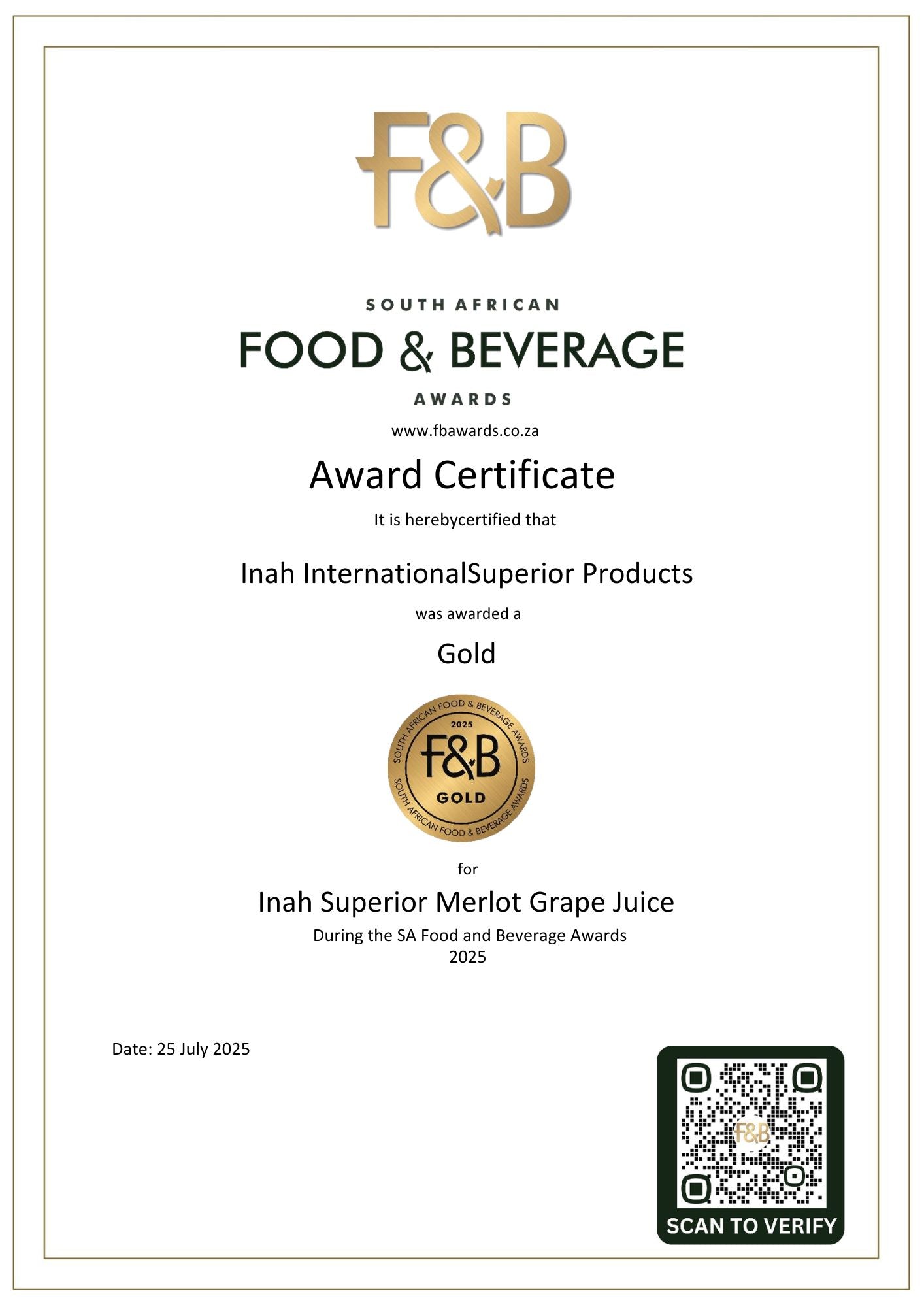 Inah Merlot Superior Grape Juice